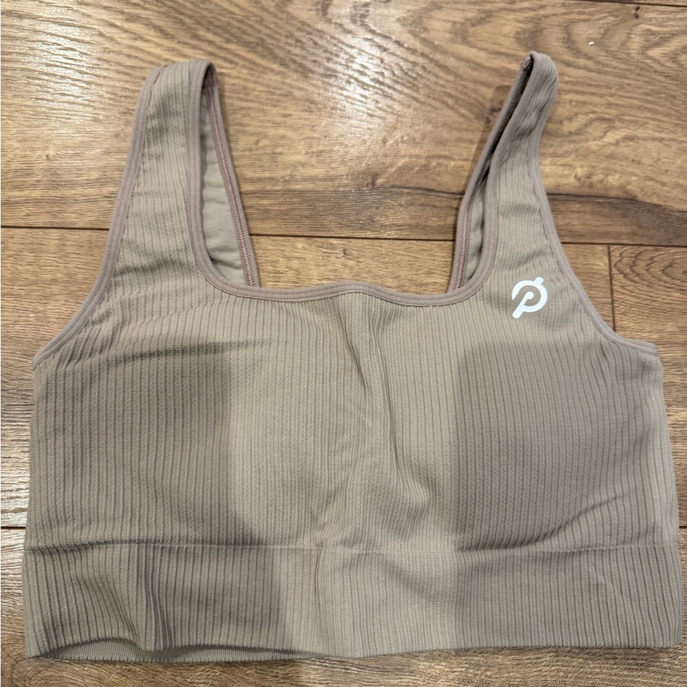 Peloton Ribbed Sports Bra - Taupe
